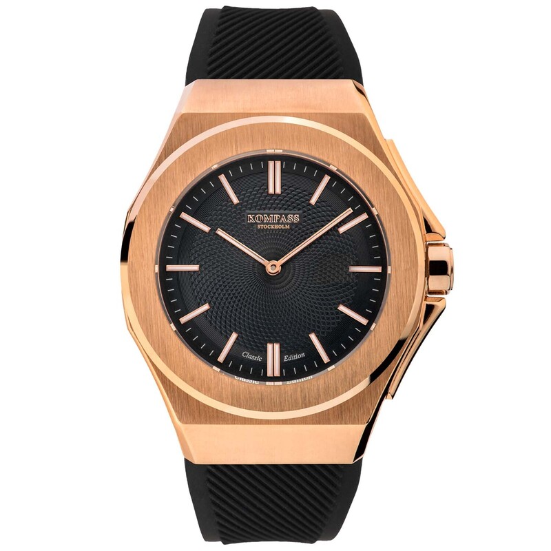 Kompass Mirage Rubber Classic Edition Rose Gold Case Black Dial